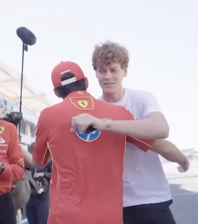 Sinner al GP di Abu Dhabi, che coppia con Leclerc
