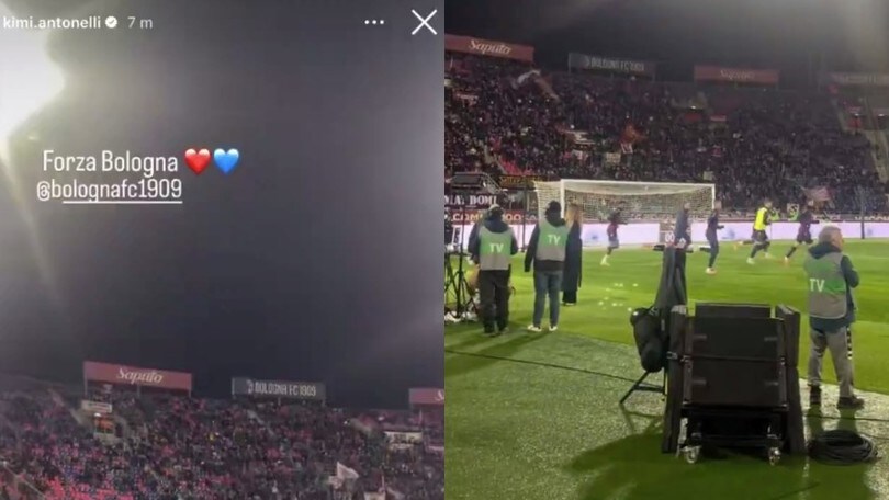 Kimi Antonelli, che passione per il calcio: è allo stadio a tifare il Bologna