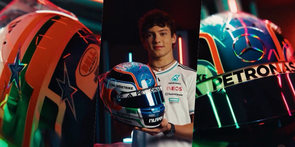 Il casco di Kimi Antonelli per la stagione 2025