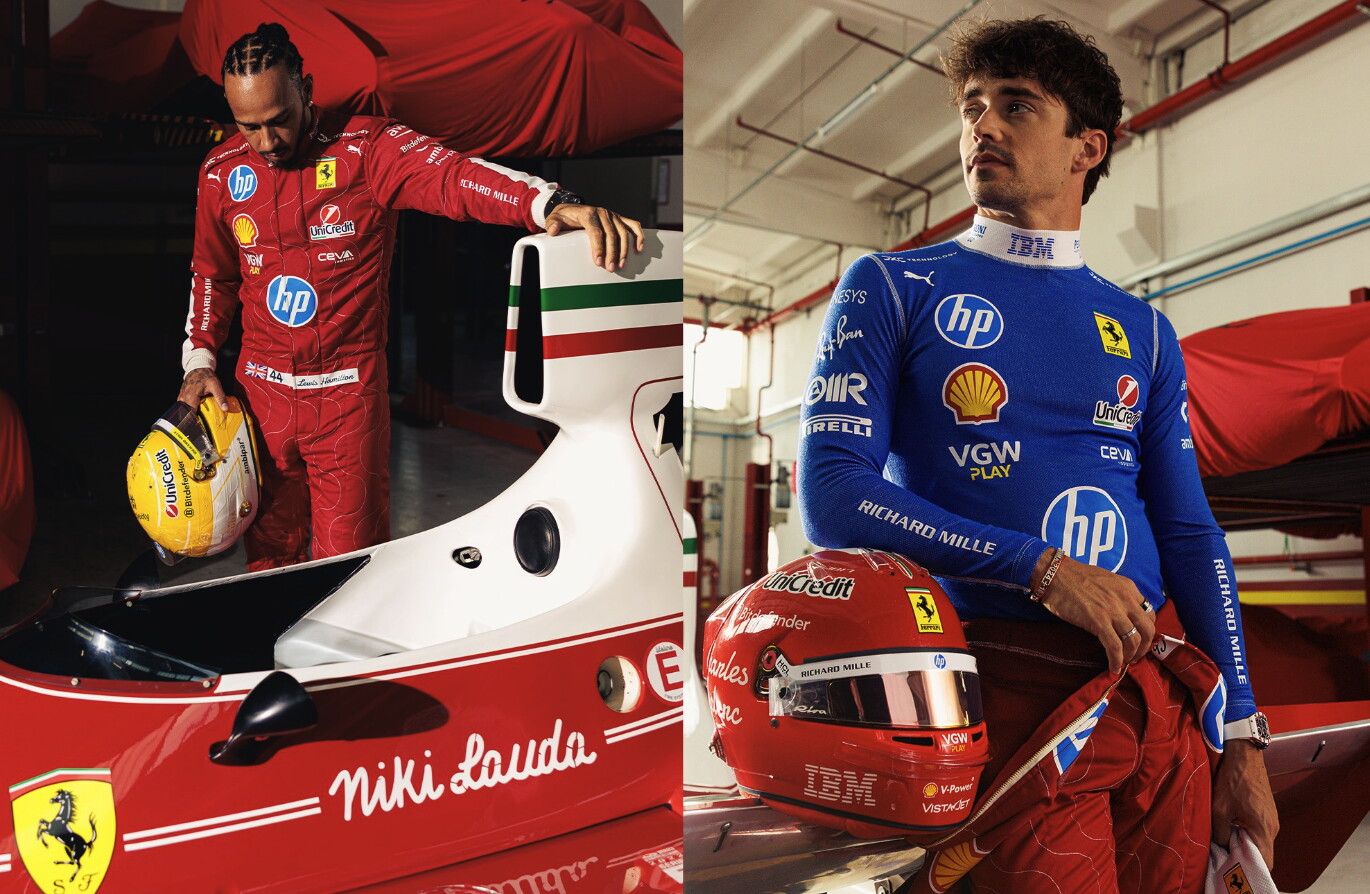 Leclerc e Hamilton, caschi e tute speciali per il GP d'Italia