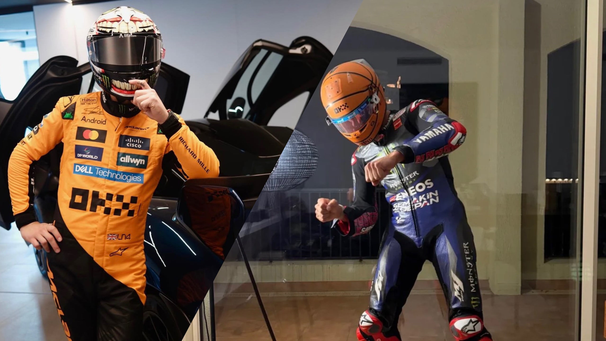 Norris e Quartararo: uno scambio per Halloween