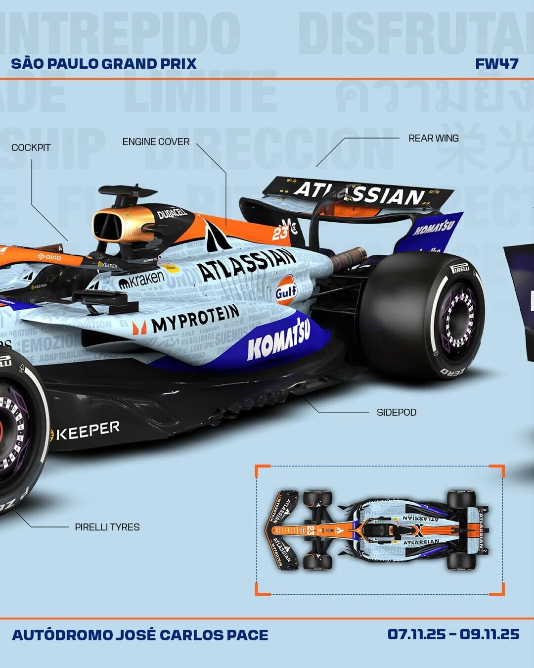 Williams celebra i suoi tifosi in Brasile con la livrea “Driven by Words”