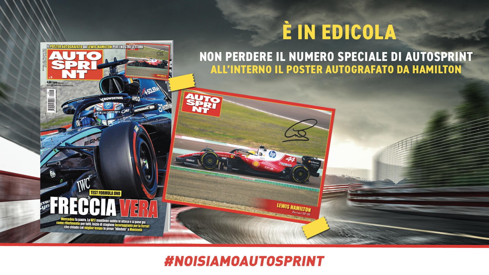 Autosprint n.5 è in edicola: in regalo l'esclusivo poster autografato da Lewis Hamilton!