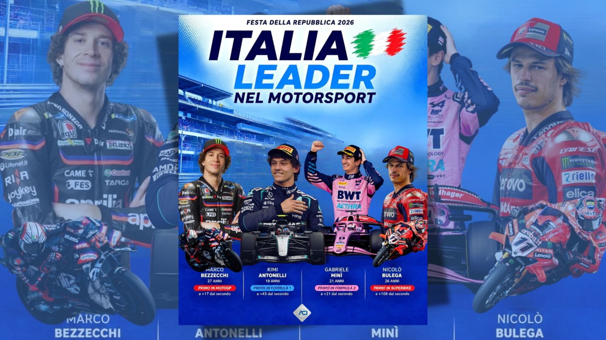 2 giugno, G. La Russa, ACI: "Orgoglio nazionale mai così forte nel motorsport"