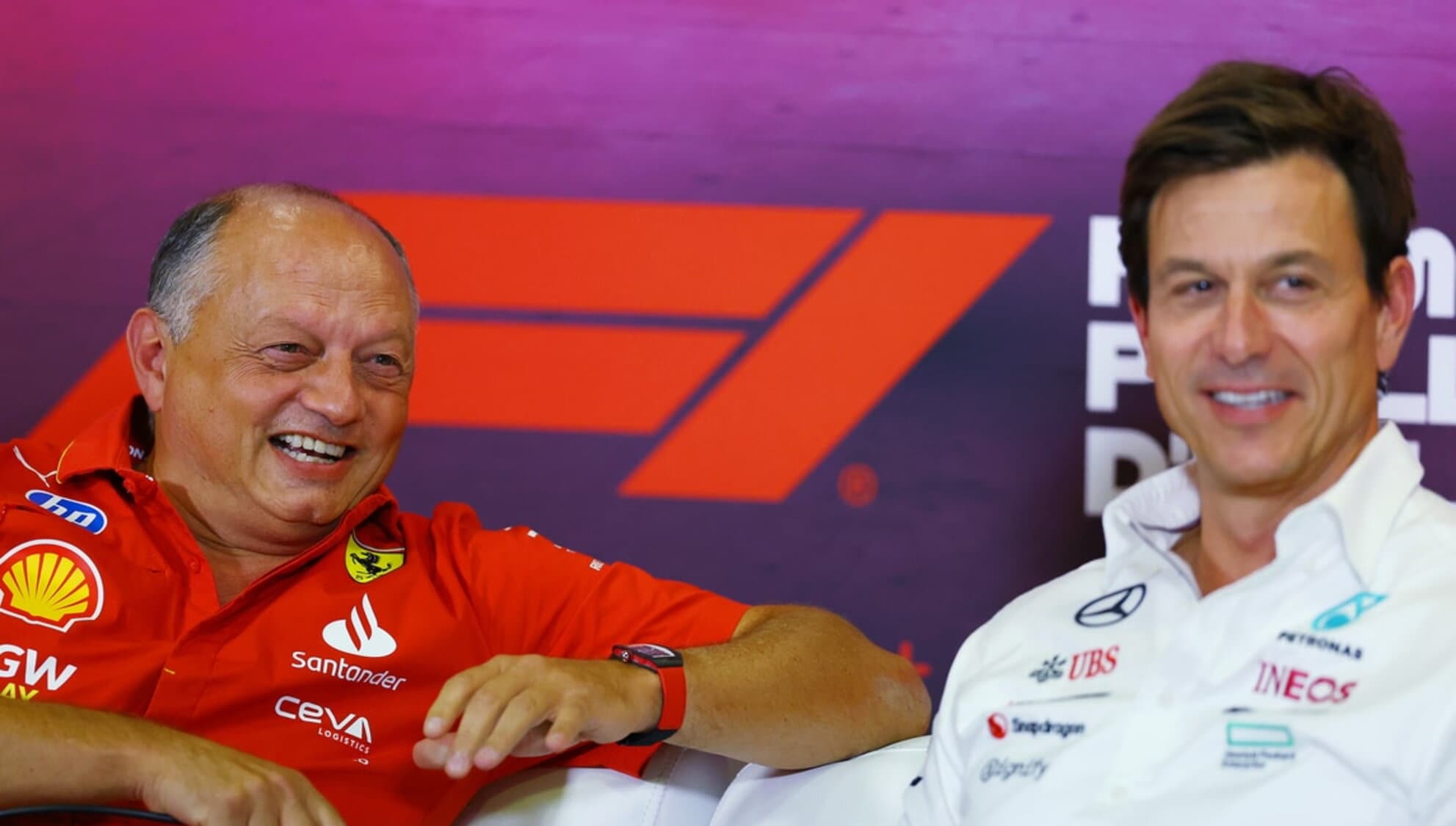 Wolff racconta l'amicizia con Vasseur: "Al mio matrimonio mangiò un fiore di plastica"