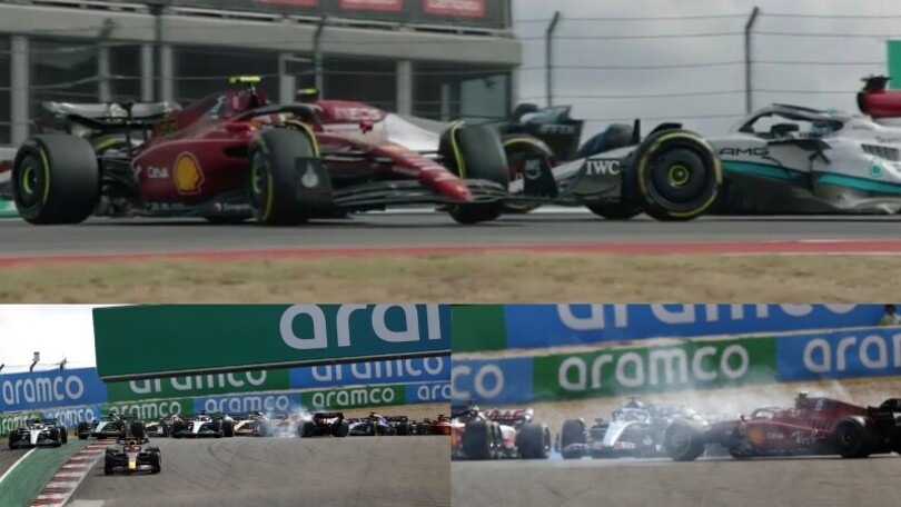 GP USA: l'incidente al via che è costato il ritiro a Sainz