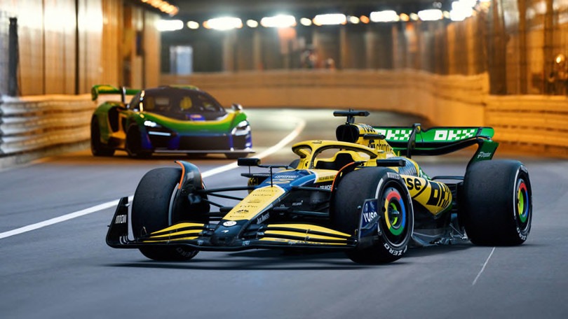 McLaren a Monaco con la livrea speciale dedicata a Senna