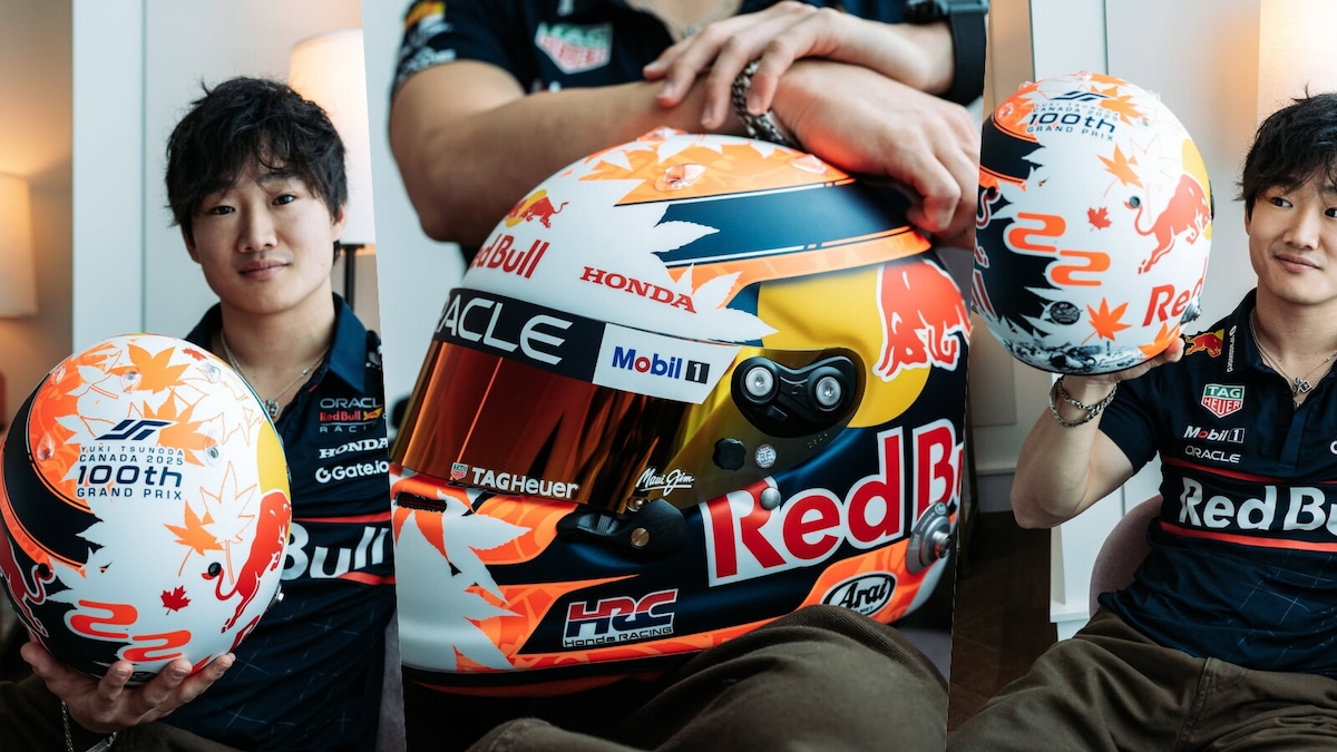 Yuki Tsunoda festeggia 100 GP con un design del casco speciale