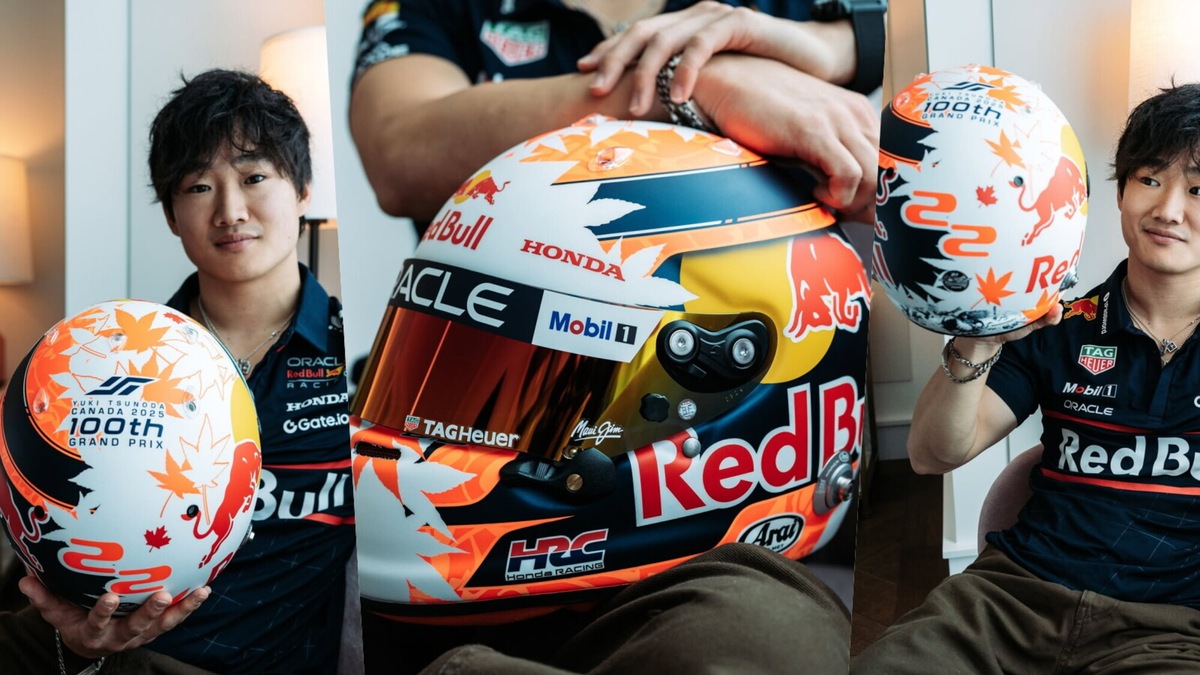 Yuki Tsunoda festeggia 100 GP con un design del casco speciale