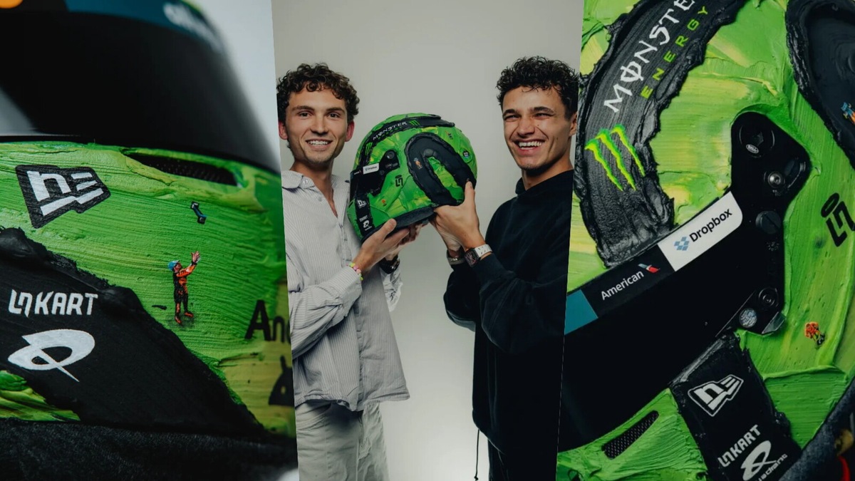 Lando Norris festeggia i 150 GP a Las Vegas con un casco speciale