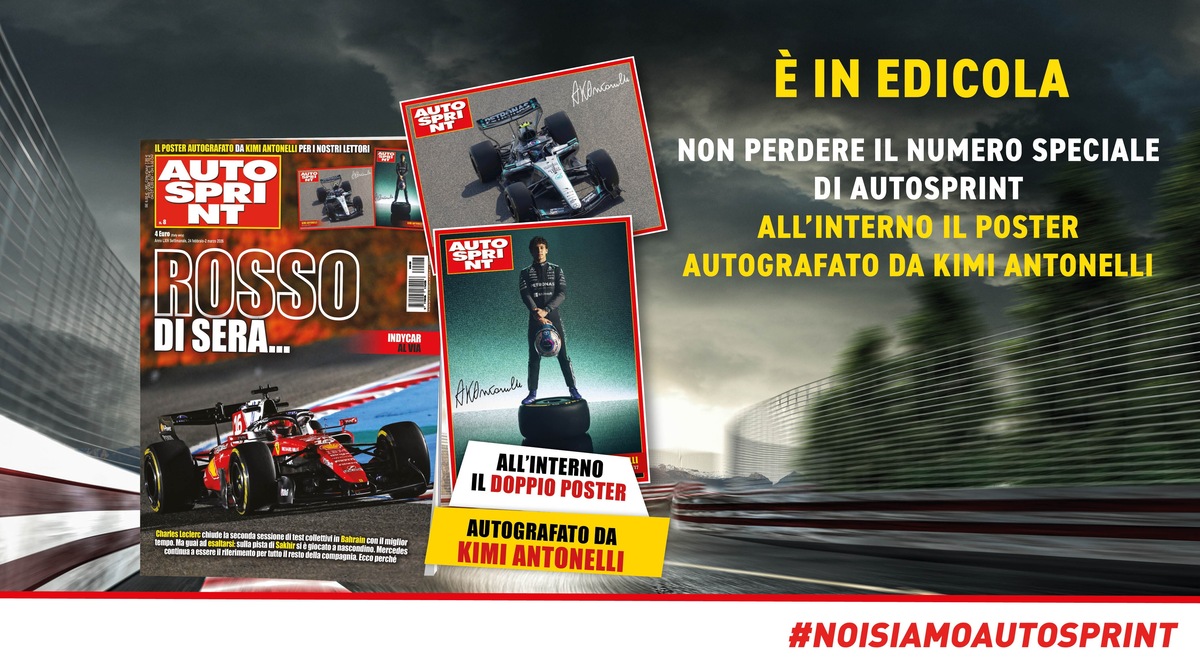 Non perdere Autosprint n°8: in edicola il poster firmato di Andrea Kimi Antonelli
