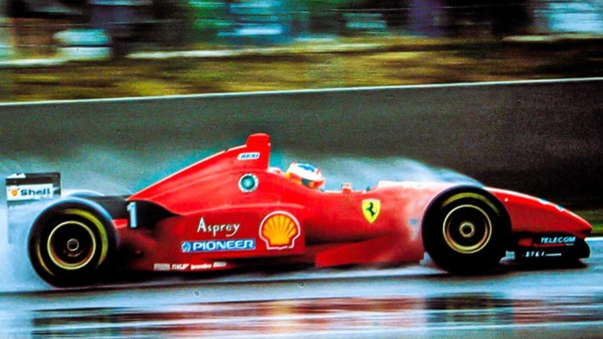 GP Spagna 1996: Schumacher e Ferrari, danzando sotto la pioggia