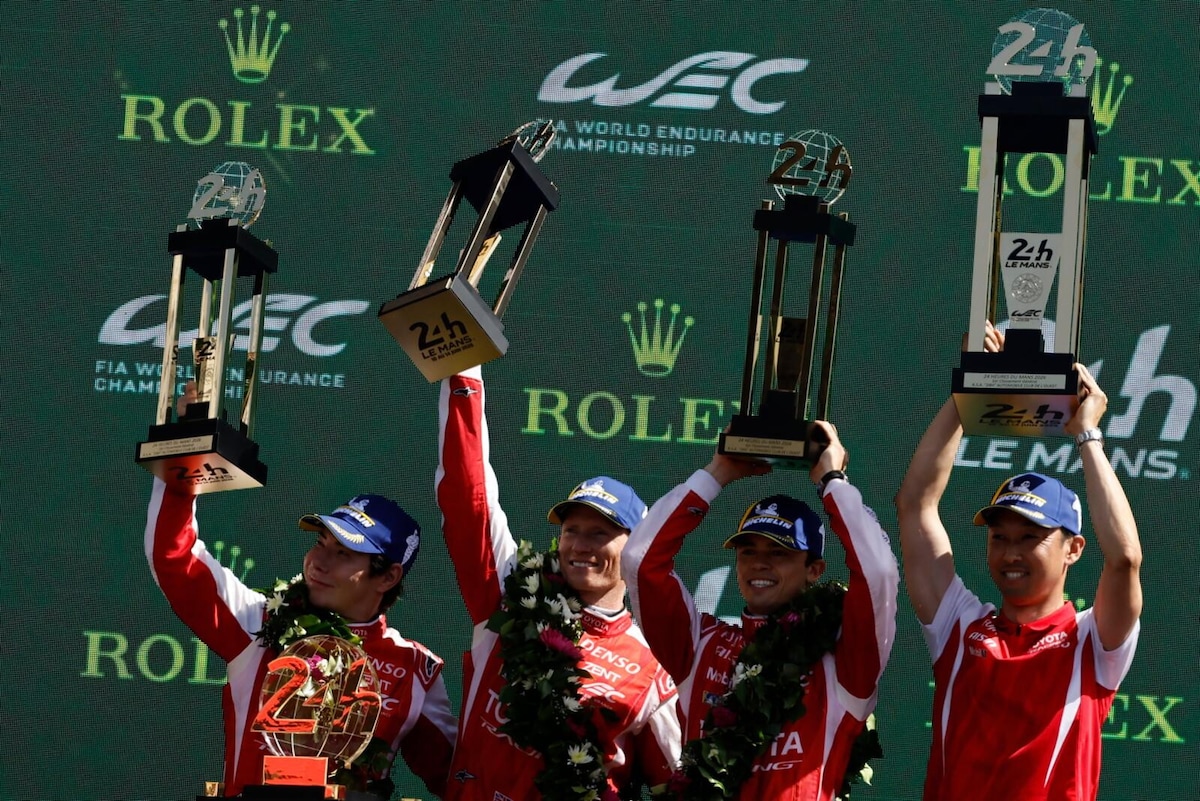 Le Mans, la festa per la vittoria della Toyota 