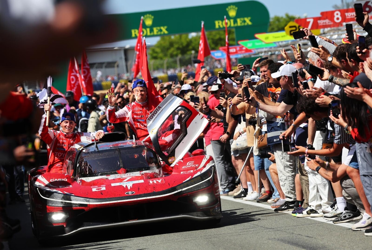 Le Mans, la festa per la vittoria della Toyota 