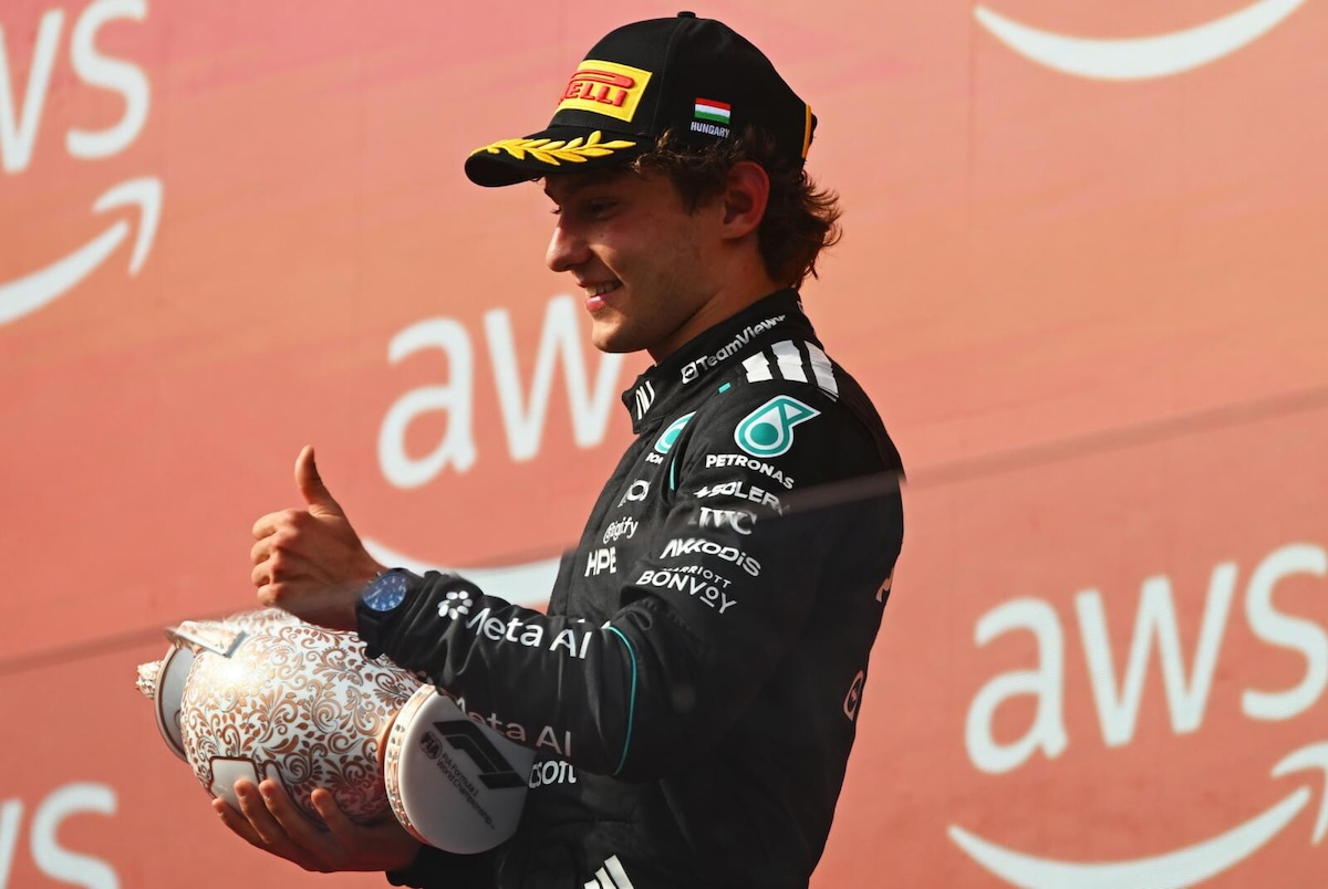 Il podio in Ungheria. La festa dei due campioni iridati e Antonelli