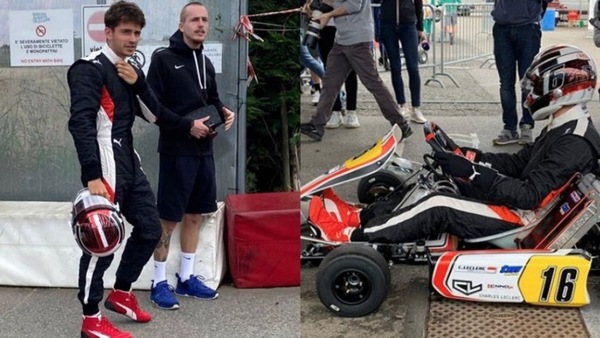 Leclerc sui kart a Lonato aspettando i test della Ferrari a Fiorano FOTO