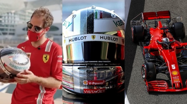 GP Abu Dhabi, Vettel con il casco speciale per l'ultima gara in Ferrari