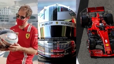 GP Abu Dhabi, Vettel con il casco speciale per l'ultima gara in Ferrari