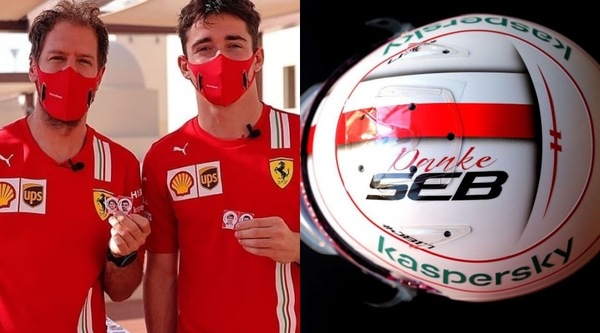 GP Abu Dhabi, Leclerc col casco dedicato a Vettel: "Danke Seb"