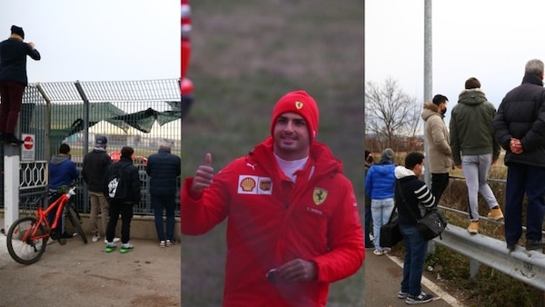 Ferrari, Sainz saluta i tifosi: che folla per lui a Fiorano!