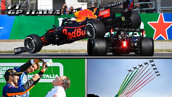 GP Italia: Ricciardo torna a bere dalla scarpa McLaren, che botto tra Hamilton e Verstappen