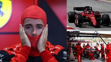 GP Spagna: le foto del clamoroso ritiro di Leclerc