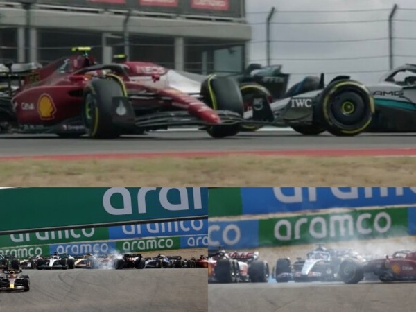 GP USA: l'incidente al via che è costato il ritiro a Sainz