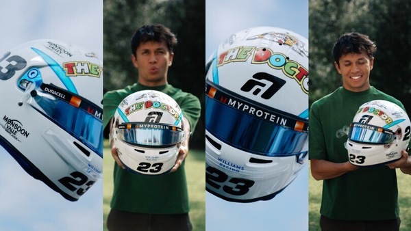 Albon dedica un casco speciale a Valentino Rossi