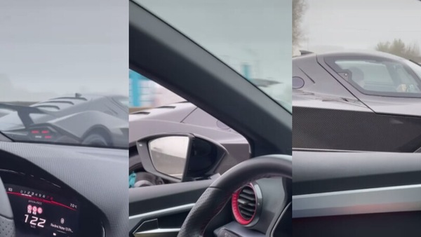 Inseguono la clamorosa supercar e scoprono che alla guida c'è un famoso pilota di F1!