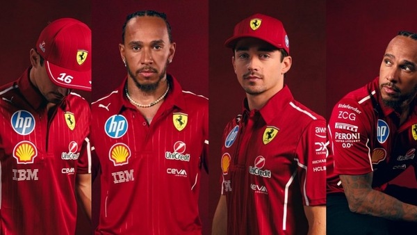 Hamilton e Leclerc presentano il nuovo Team Kit Ferrari