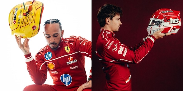 Hamilton e Leclerc svelano i nuovi caschi per il Mondiale di F1 2025