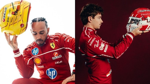 Hamilton e Leclerc svelano i nuovi caschi per il Mondiale di F1 2025