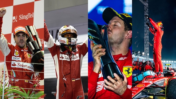 Ferrari a Singapore: 7 pole e 4 vittorie a Marina Bay, da Alonso a Sainz