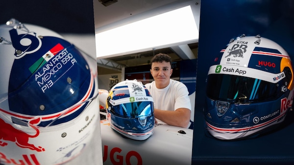 Omaggio di Hadjar al suo idolo Prost: il richiamo al Messico 1990