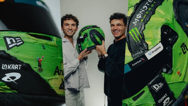 Lando Norris festeggia i 150 GP a Las Vegas con un casco speciale