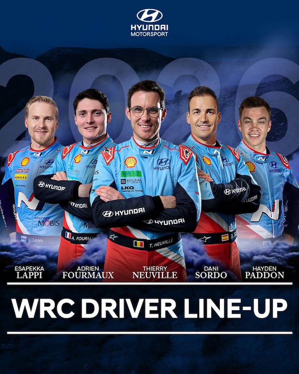 Lappi, Paddon e Sordo tornano in Hyundai