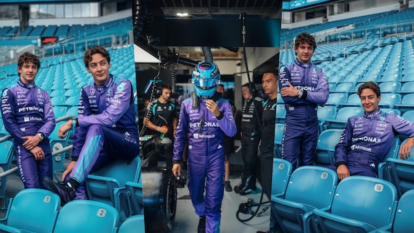 I piloti Mercedes scendono in pista a Miami in viola