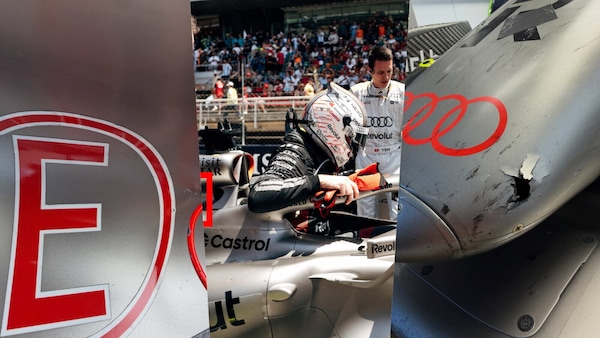 Il ritiro di Hulkenberg causato da una pietra