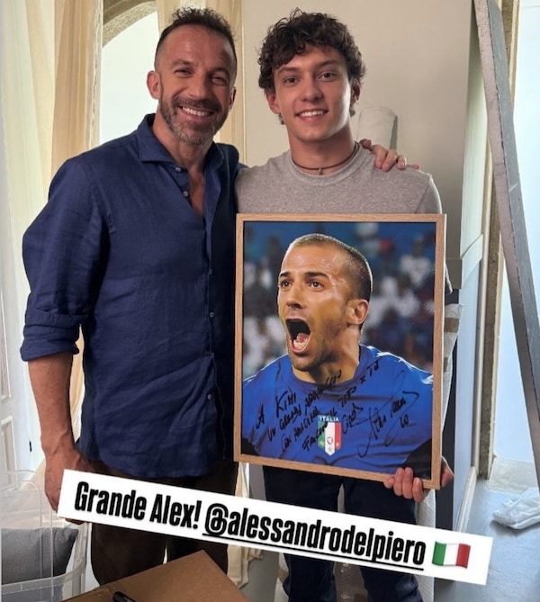 Del Piero e Kimi Antonelli, un poster che vale un passaggio di testimone