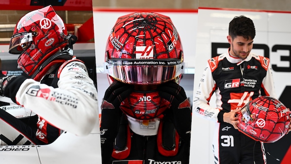 Ocon come Spider-Man a Spa: casco speciale dedicato al supereroe Marvel