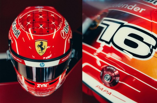 Leclerc, a Monza con un casco speciale dedicato a Schumacher