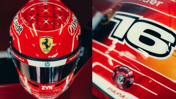 Leclerc, a Monza con un casco speciale dedicato a Schumacher
