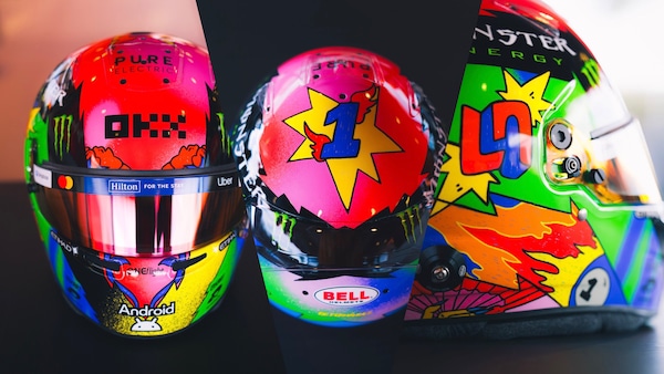 Lando Norris presenta il casco per il Madring: un’esplosione di colori