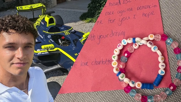 Lando Norris, la lettera e il regalo speciale di una piccola fan