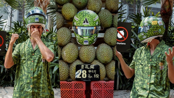 Albon e il casco al profumo di durian per il GP di Singapore